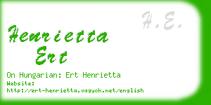 henrietta ert business card